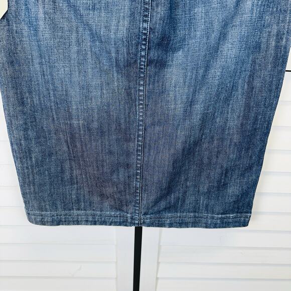 New Anthropologie Level‎ 99 Denim Pencil Skirt Sailor Button Front Size 29 - Picture 8 of 13